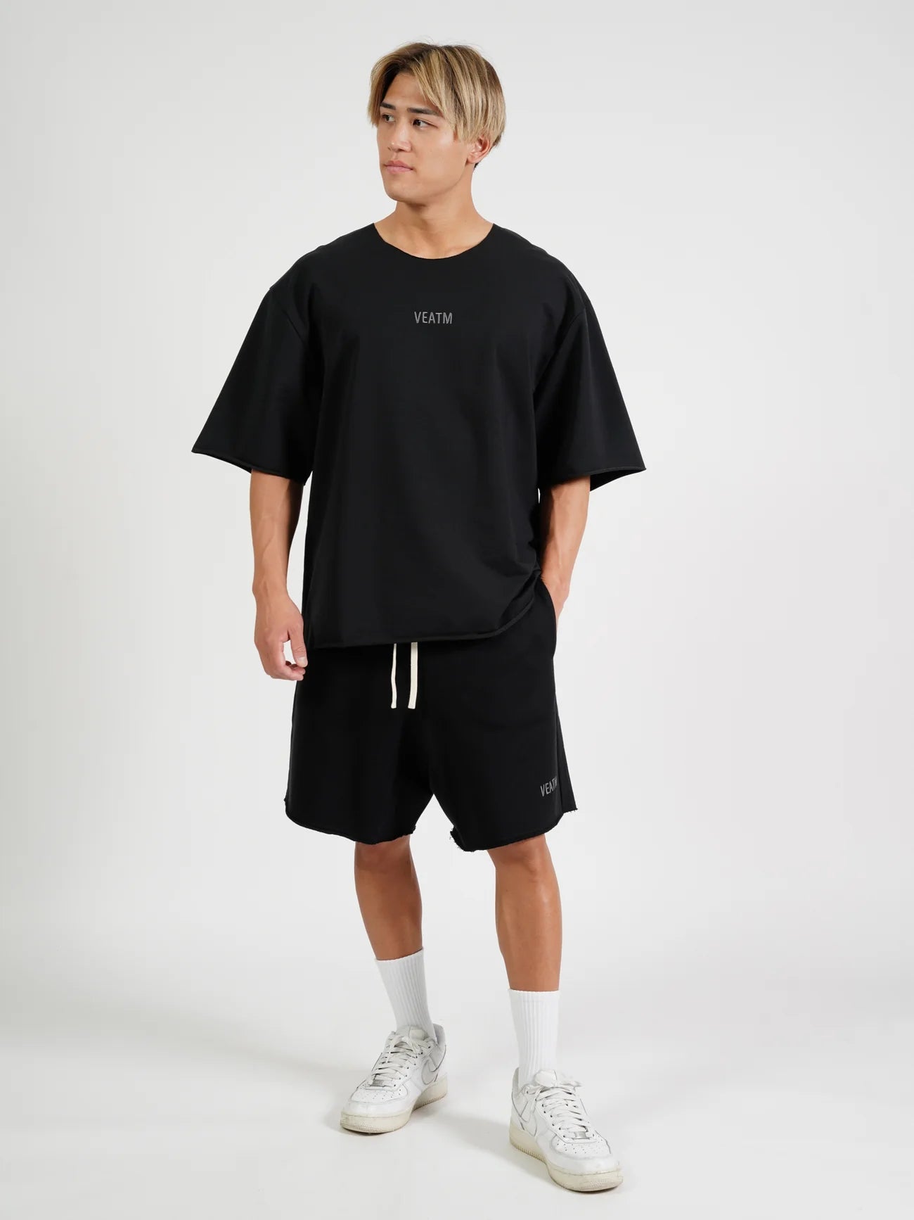 CUT-OFF MICRO SWEAT BIG T-SHIRT and CUT-OFF SWEAT HALF PANTS